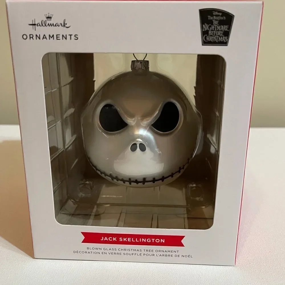 Hallmark glass ornament Jack Skellington Nightmare before Christmas NWT